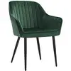 Image de Chaise de salle à manger confort, Vert + Noir d'Encre / Lot de 1