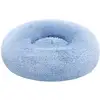 Image de Panier pour chien en tissu peluche, Bleu clair / L 60 x l 60 x H 20 cm