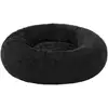 Image de Panier pour chien en tissu peluche, Noir / L 80 x l 80 x H 20 cm
