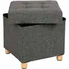Image de Banc de rangement rembourré plibale, Gris Foncé