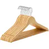 Image de Cintres bois antidérapant crochet pivotant, Boisée + Argent / 10