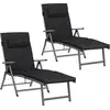 Image de Chaise longue avec matelas, Noir