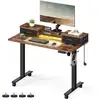 Image de Bureau électrique réglable, Marron Rustique / 120 x 60 x (72-120) cm