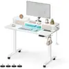 Image de Bureau électrique réglable, Blanc Nuage / 120 x 60 x (72-120) cm
