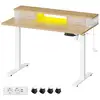 Image de Bureau électrique réglable, Couleur Chêne Naturel / 120 x 60 x (72-120) cm