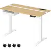 Image de Bureau réglable en hauteur, Couleur Chêne Naturel + Blanc Nuage / 60P x 120L cm