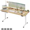 Image de Bureau réglable en hauteur, Couleur Chêne Naturel + Blanc Nuage / 70P x 160L cm