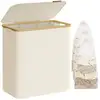 Image de Panier à linge mince avec couvercle, Blanc Crème / 150L (60 x 38,5 x 70,5 cm)