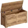 Image de Coffre de rangement avec 2 charnières de sécurité, Marron Miel / 40 x 100 x 46 cm