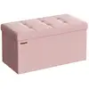 Image de Banc de Rangement Pliable, Rose Bonbon / 38 x 76 x 38 cm