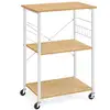 Image de Étagère de cuisine sur roulettes, Doré Chêne + Blanc Nuage / 60L cm