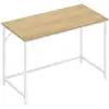 Image de Bureau industriel montage facile, Chêne Naturel + Blanc Perle / 60 x 120 x 76 cm