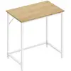 Image de Bureau style industriel montage facile, Chêne Naturel + Blanc Perle