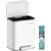 Image de SONGMICS Poubelle de Cuisine, Poubelle à Pédale 20L, Poubelle en Acier, Couvercle à Fermeture Douce, Reste Ouverte, Seau Intérieur, Pédale Large Antidérapante, Blanc Nuage LTB542W02 en occasion ou reconditionné