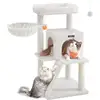 Image de Arbre à chat avec planche à gratter, Blanc Crème