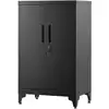 Image de Caisson de bureau avec placard polyvalent, Noir / 60L cm