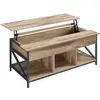 Image de Table basse avec plateau relevable gris anthracite noir, Marron Camel + Noir D'encre