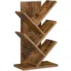 Image de Bibliothèque arbre avec étagères à 5 niveaux, Marron Rustique