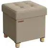 Image de Pouf avec rangement pliable, Marron Camel / 38P x 38L x 40H cm