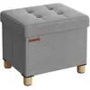 Image de Pouf repose-pieds pliable, Gris Tourterelle