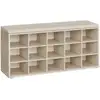 Image de Banc à chaussures 9 compartiments, Beige Naturel + Beige Cappuccino / 15 Compartiments(30P x 105L cm)