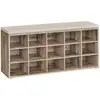 Image de Banc à chaussures 9 compartiments, Marron Camel + Beige Cappuccino / 15 Compartiments(30P x 105L cm)