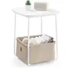 Image de Table d’appoint avec panier en tissu