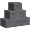 Image de Sac de Rangement avec Couvercle, Gris Ardoise / Lot de 6 / 40 x 30 x 25 cm