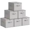 Image de Sac de Rangement avec Couvercle, Gris Tourterelle / Lot de 6 / 40 x 30 x 25 cm