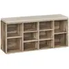 Image de Banc à chaussures 9 compartiments, Marron Camel + Beige Cappuccino / 10 Compartiments(30P x 104L cm)