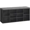 Image de Banc à chaussures 9 compartiments, Noir Boisé / 10 Compartiments(30P x 104L cm)