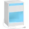 Image de Table de nuit avec multiprise 2 prises électriques 2 ports usb, Blanc Nuage