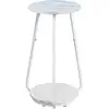 Image de Table d’appoint ronde à 2 niveaux, Blanc Marbré