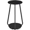 Image de Table d’appoint ronde à 2 niveaux, Noir Marbré