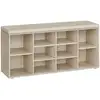 Image de Banc à chaussures 9 compartiments, Beige Naturel + Beige Cappuccino / 10 Compartiments(30P x 104L cm)