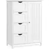 Image de Meuble de salle de bain sur pied, Blanc Nuage / 4 Tiroirs (35P x 65L x 90H cm)