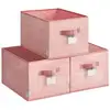 Image de Boîtes de rangement pliables lot de 3 tissu, Jelly Pink