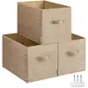 Image de Lot de 3 boîtes de rangement pliables en tissu
