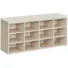 Image de Banc à chaussures 9 compartiments, Beige Naturel + Beige Cappuccino / 12 Compartiments(30,3P x 104L cm)