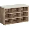 Image de Banc à chaussures 9 compartiments, Marron Camel + Beige Cappuccino / 9 Compartiments(30,3P x 78,5L cm)