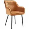 Image de Chaise de salle à manger confort, Marron Caramel + Noir D'encre / Lot de 1