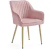 Image de Chaise de salle à manger confort, Rose Bonbon + Doré Clair / Lot de 1