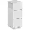 Image de Kailyn Collection - Table de chevet étroite avec 2 tiroirs et compartiment, Blanc Nuage / 1
