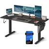 Image de Bureau électrique assis-debout réglable en 4 hauteurs mémorisables, Noir D'encre / 70P x 160L x (72-120)H cm