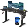 Image de Bureau électrique assis-debout réglable en 4 hauteurs mémorisables, Noir D'encre / 60P x 140L x (72-120)H cm
