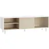 Image de Meuble TV pour TV Jusqu’à 60 Pouces, Blanc Nuage + Beige Naturel