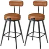 Image de EKHO Collection - Tabourets de bar design en PU (Lot de 2&4), Marron Caramel / 54P x 54L x 91H cm / 2