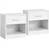Image de 2 tables de nuit tiroir, Blanc Classique