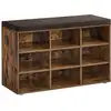 Image de Banc à chaussures 9 compartiments, Marron Rustique / 9 Compartiments(30,3P x 78,5L cm)