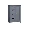 Image de Meuble de salle de bain sur pied, Gris / 4 Tiroirs (30P x 55L x 82H cm)
